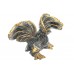 Natural black jade gemstone gold painted eagle bird figure home decorative gift